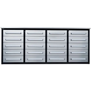 Steelman 7' armoire de rangement avec établi en acier inoxydable (20 tiroirs)