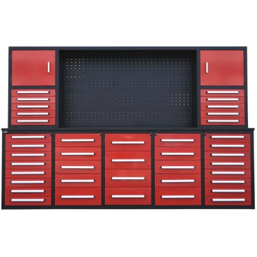 Steelman 10‘ armoire de rangement avec établi (40 tiroirs & 2 cabinets)